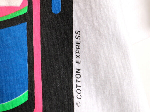 80s USA製 アート イラスト プリント Tシャツ メンズ L 古着 ヴィンテージ 企業 当時物 グラフィック シングルステッチ ヘビーウェイト 白
