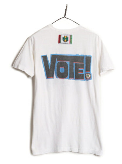 クロスカラーズ メッセージ プリント Tシャツ メンズ M / 古着 CROSS COLOURS イラスト ロゴ グラフィック ヘビーウェイト ヒップホップ 白