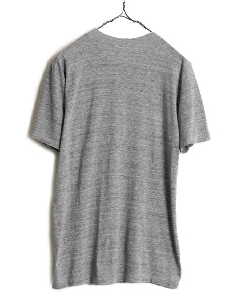 80s アルテックス オハイオ フロッキー 2段 カレッジ プリント Tシャツ メンズ L 小さめ M ヴィンテージ ARTEX シングルステッチ 霜降り 灰