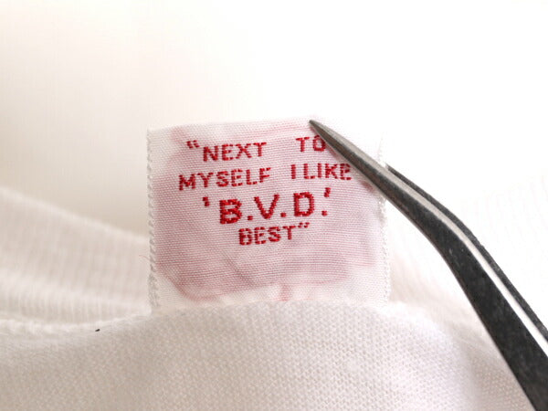 60s USA製 BVD 無地 半袖 Tシャツ M 小さめ メンズ S 程 60年代 ヴィンテージ 100% コットン 白 ヘビーウェイト シングルステッチ ホワイト
