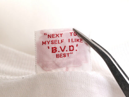 60s USA製 BVD 無地 半袖 Tシャツ M 小さめ メンズ S 程 60年代 ヴィンテージ 100% コットン 白 ヘビーウェイト シングルステッチ ホワイト