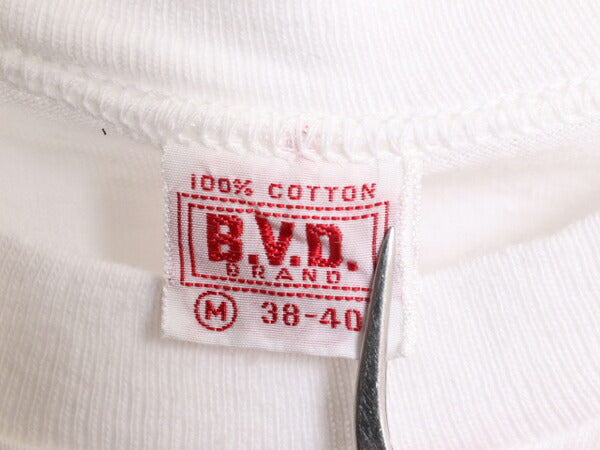 60s USA製 BVD 無地 半袖 Tシャツ M 小さめ メンズ S 程 60年代 ヴィンテージ 100% コットン 白 ヘビーウェイト シングルステッチ ホワイト