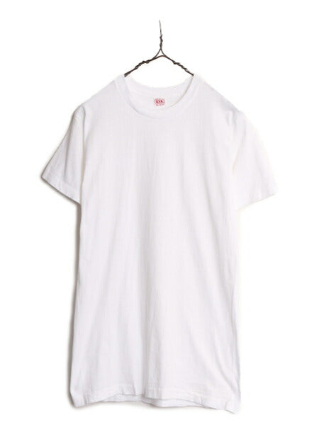 60s USA製 BVD 無地 半袖 Tシャツ M 小さめ メンズ S 程 60年代 ヴィンテージ 100% コットン 白 ヘビーウェイト シングルステッチ ホワイト
