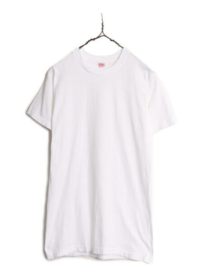 60s USA製 BVD 無地 半袖 Tシャツ M 小さめ メンズ S 程 60年代 ヴィンテージ 100% コットン 白 ヘビーウェイト シングルステッチ ホワイト