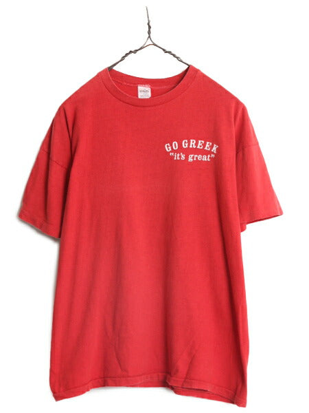 60s 70s USA製 スプルース メッセージ プリント XL メンズ 小さめ L 60年代 70年代 ヴィンテージ SPRUCE ワンポイント シングルステッチ 赤
