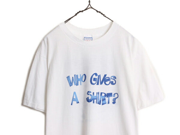 80s USA製 企業物 メッセージ プリント Tシャツ メンズ XL / ヴィンテージ 企業 当時物 ジョーク イラスト シングルステッチ 大きいサイズ
