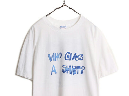 80s USA製 企業物 メッセージ プリント Tシャツ メンズ XL / ヴィンテージ 企業 当時物 ジョーク イラスト シングルステッチ 大きいサイズ