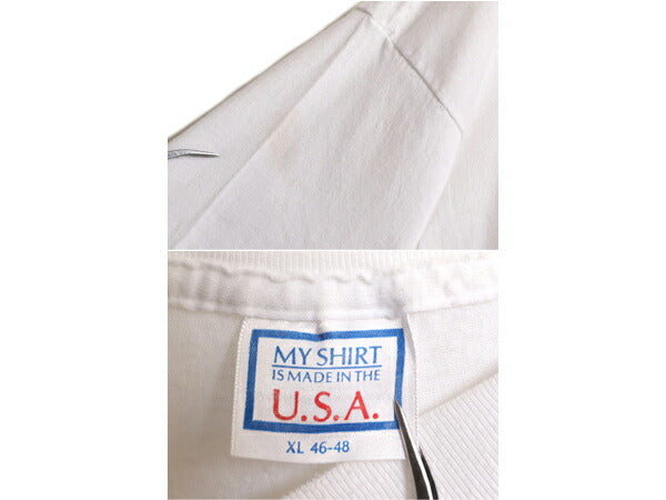 80s USA製 企業物 メッセージ プリント Tシャツ メンズ XL / ヴィンテージ 企業 当時物 ジョーク イラスト シングルステッチ 大きいサイズ