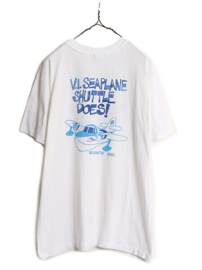 80s USA製 企業物 メッセージ プリント Tシャツ メンズ XL / ヴィンテージ 企業 当時物 ジョーク イラスト シングルステッチ 大きいサイズ