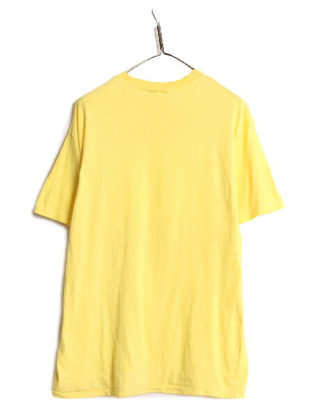 80s USA製 メッセージ プリント Tシャツ XL メンズ 小さめ L / 古着 80年代 ヴィンテージ 100% コットン グラフィック シングルステッチ 黄