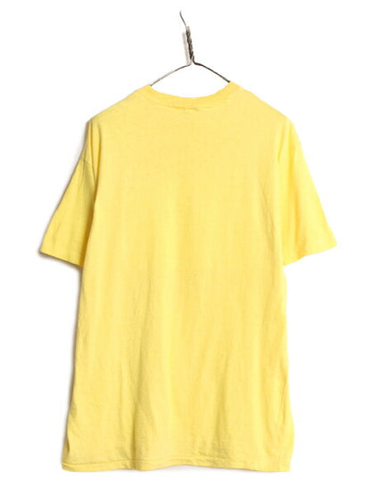 80s USA製 メッセージ プリント Tシャツ XL メンズ 小さめ L / 古着 80年代 ヴィンテージ 100% コットン グラフィック シングルステッチ 黄