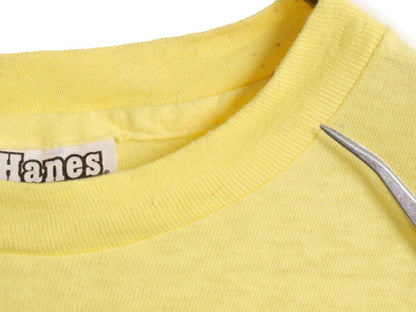 80s USA製 メッセージ プリント Tシャツ XL メンズ 小さめ L / 古着 80年代 ヴィンテージ 100% コットン グラフィック シングルステッチ 黄