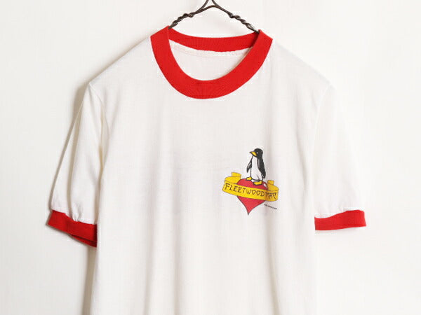 80s フリートウッドマック ツアー プリント リンガー Tシャツ メンズ S 程 80年代 ヴィンテージ Fleetwood Mac オフィシャル ロック バンド