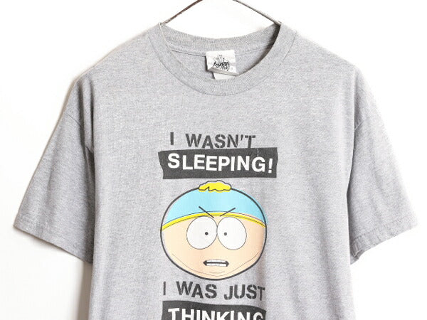 00s サウスパーク イラスト プリント Tシャツ メンズ L / 00年代 オールド SOUTH PARK オフィシャル 当時物 キャラクター アニメ 霜降り 灰