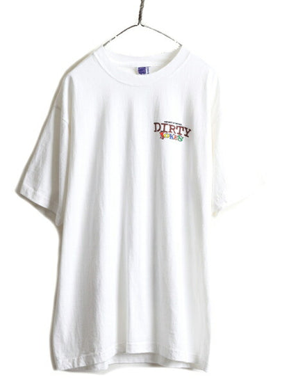 90s ■ ジョーク イラスト 両面 プリント Tシャツ メンズ XL / 古着 90年代 オールド 当時物 エロ アート キャラクター ヘビーウェイト 白