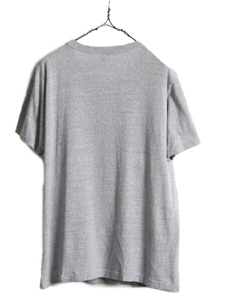 80s USA製 ■ チャンピオン 3段 カレッジ プリント Tシャツ ( メンズ XL ) 古着 80年代 Champion ビンテージ シングルステッチ 霜降り 灰