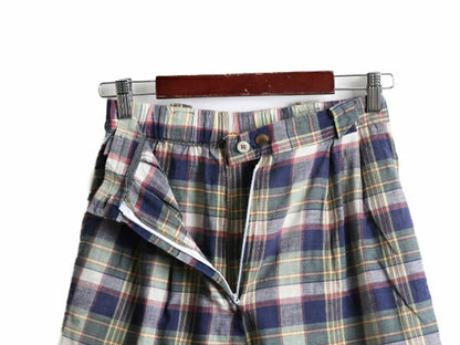 70s USA製 ■ ブルックスブラザーズ マドラス チェック キュロット パンツ レディース M Brooks Brothers ショートパンツ ショーツ 2タック