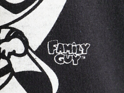 ファミリーガイ DCコミック パロディ プリント 半袖 Tシャツ メンズ L / 古着 アニメ オフィシャル キャラクター コメディー 黒 モノトーン