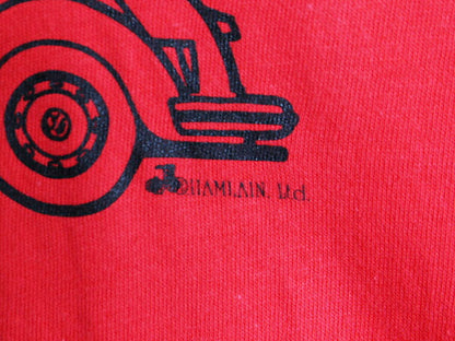 70s USA製 フォルクスワーゲン ビートル イラスト プリント Tシャツ メンズ M 古着 70年代 ヴィンテージ ロゴ 旧車 シングルステッチ 赤 VW