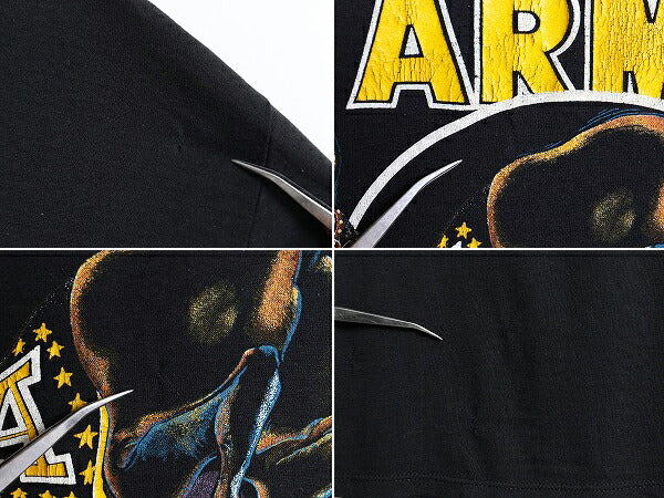80s USA製 バドワイザー x US ARMY イラスト プリント Tシャツ メンズ L / 80年代 ヴィンテージ 企業物 当時物 オフィシャル ミリタリー 黒
