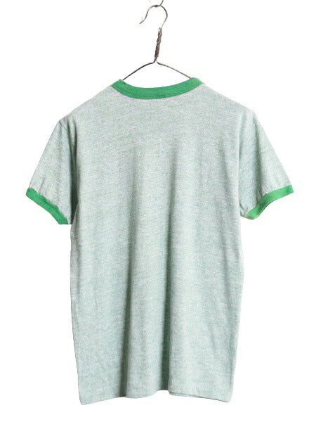 70s 80s USA製 ラッセル 3段 カレッジ プリント リンガー Tシャツ メンズ M 70年代 80年代 ヴィンテージ RUSSELL 金タグ シングルステッチ