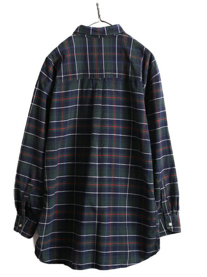 90s ■ チャップス ラルフローレン タータン チェック 長袖 ボタンダウン シャツ ( メンズ XL ) 90年代 オールド POLO CHAPS ポロ コットン
