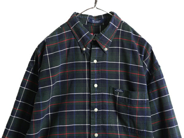 90s ■ チャップス ラルフローレン タータン チェック 長袖 ボタンダウン シャツ ( メンズ XL ) 90年代 オールド POLO CHAPS ポロ コットン