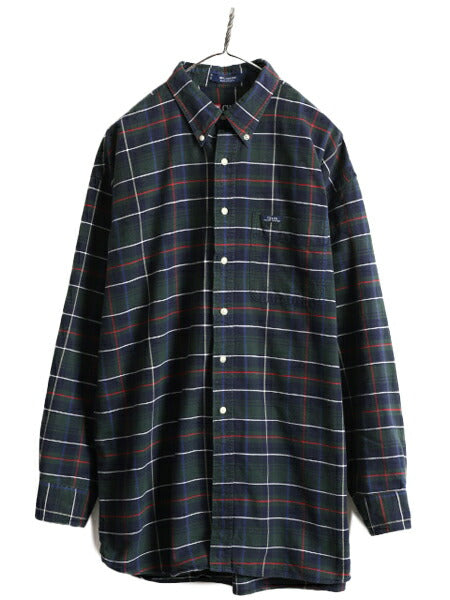 90s ■ チャップス ラルフローレン タータン チェック 長袖 ボタンダウン シャツ ( メンズ XL ) 90年代 オールド POLO CHAPS ポロ コットン