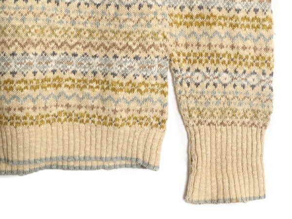 90s J CREW フェアアイル ニット セーター メンズ M / 古着 90年代 オールド ジェイクルー 巨人タグ ノルディック Vネック コットン リネン