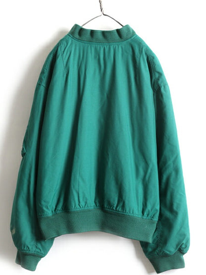 90s 大きいサイズ XL ■ POLO ポロ ラルフローレン MA-1 タイプ フライト ジャケット メンズ / 中綿 ボンバー ブルゾン ミリタリー MA1 緑