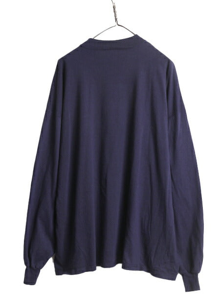 90s USA製 ラッセル モックネック 長袖 Tシャツ メンズ XXL / 古着 90年代 オールド RUSSELL ロンT ロゴ 刺繍 ハイネック 大きいサイズ 2XL