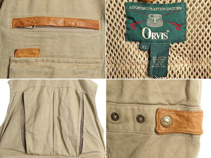 90s オービス サファリ ベスト メンズ XL 90年代 オールド 旧タグ ORVIS アウトドア 重ね着 フィッシング ハンティング 多ポケット 前開き