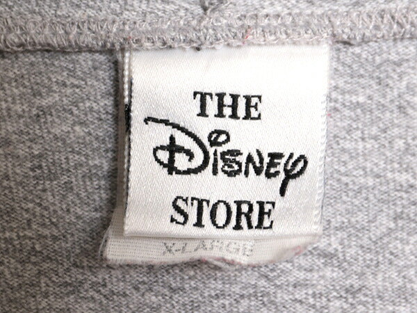 90s USA製 ディズニー オフィシャル ミッキー プリント フード付き 長袖 Tシャツ メンズ XL / 古着 90年代 キャラクター ロンT パーカー 灰