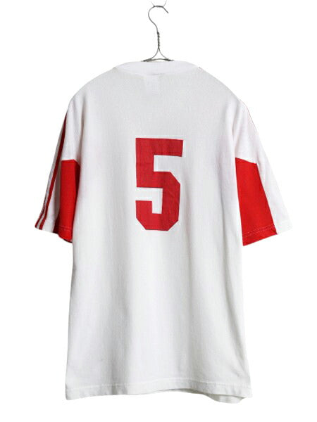 90s アディダス サッカー ユニフォーム メンズ M 古着 オールド Tシャツ トレフォイル CLIMALITE トレーニング ゲームシャツ チュニジア製