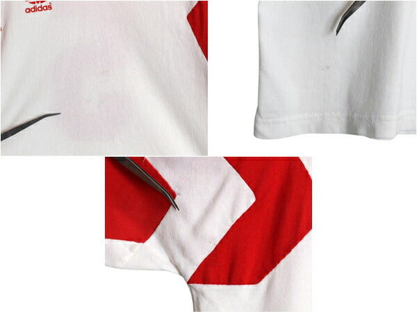 90s アディダス サッカー ユニフォーム メンズ M 古着 オールド Tシャツ トレフォイル CLIMALITE トレーニング ゲームシャツ チュニジア製