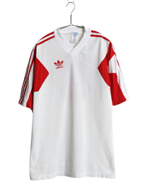 90s アディダス サッカー ユニフォーム メンズ M 古着 オールド Tシャツ トレフォイル CLIMALITE トレーニング ゲームシャツ チュニジア製