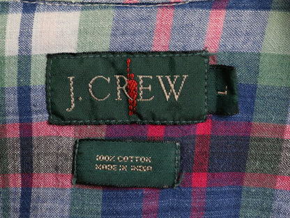 90s ■ J CREW インディアン マドラス チェック 長袖 ボタンダウン シャツ ( メンズ L ) 90年代 Jクルー ジェイクルー 巨人タグ コットン