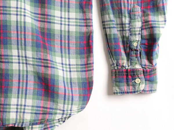 90s ■ J CREW インディアン マドラス チェック 長袖 ボタンダウン シャツ ( メンズ L ) 90年代 Jクルー ジェイクルー 巨人タグ コットン