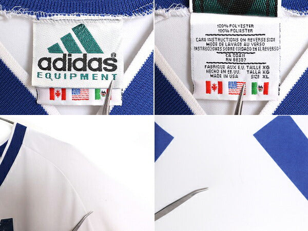 90s USA製 アディダス サッカー ユニフォーム メンズ XL / オールド adidas EQUIPMENT トレーニング ゲームシャツ ジャージ ナンバリング