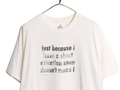 90s USA製 ジョーク メッセージ プリント Tシャツ メンズ XL / 90年代 オールド 当時物 大きいサイズ ヘビーウェイト シングルステッチ 白