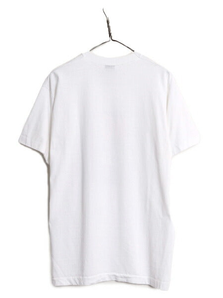90s USA製 ジョーク メッセージ プリント Tシャツ メンズ XL / 古着 90年代 オールド 当時物 イラスト 大きいサイズ シングルステッチ 白
