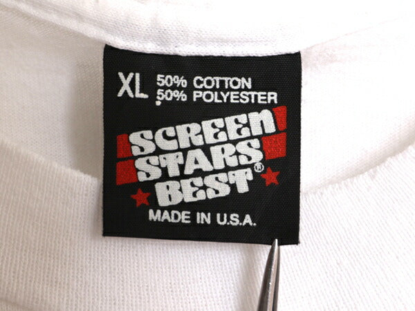 90s USA製 ジョーク メッセージ プリント Tシャツ メンズ XL / 古着 90年代 オールド 当時物 イラスト 大きいサイズ シングルステッチ 白