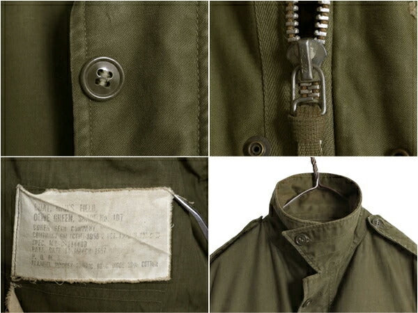 50s 米軍実物 US ARMY M-51 フィールド ジャケット MEDIUM REGULAR 古着 ヴィンテージ ミリタリー アーミー 軍物 M51 ジャンパー オリーブ