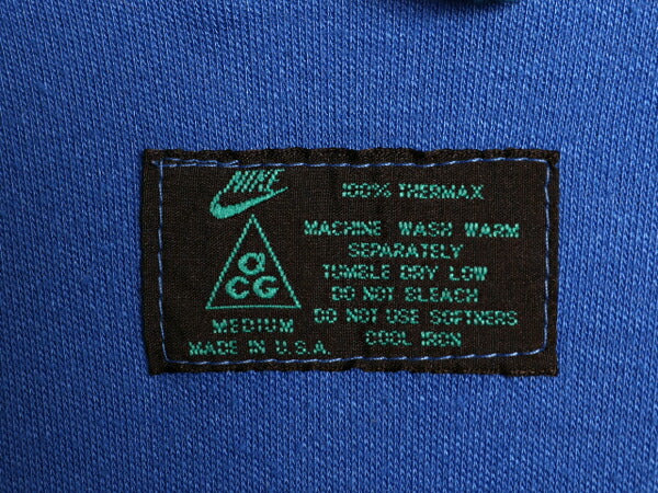 90s USA製 ナイキ ACG THERMAX ハーフジップ 長袖 Tシャツ メンズ M 古着 90年代 オールド NIKE ロンT アウトドア ハイネック プルオーバー