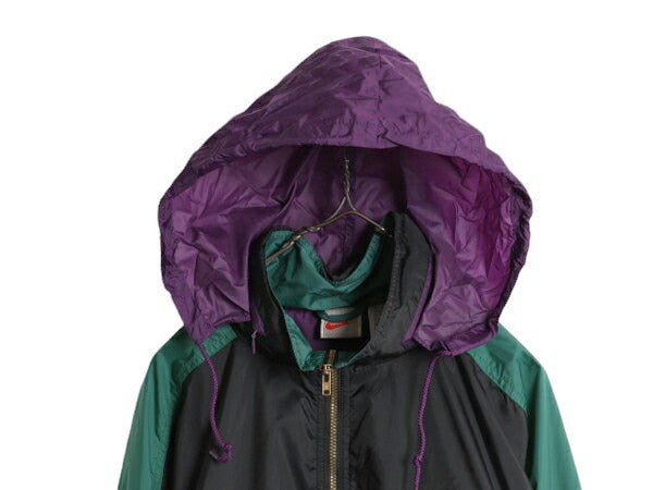 90s ナイキ RESPECT THE GAME フルジップ ナイロン ジャケット メンズ L / 90年代 初期 銀タグ オールド NIKE ウィンドブレーカー バスケ