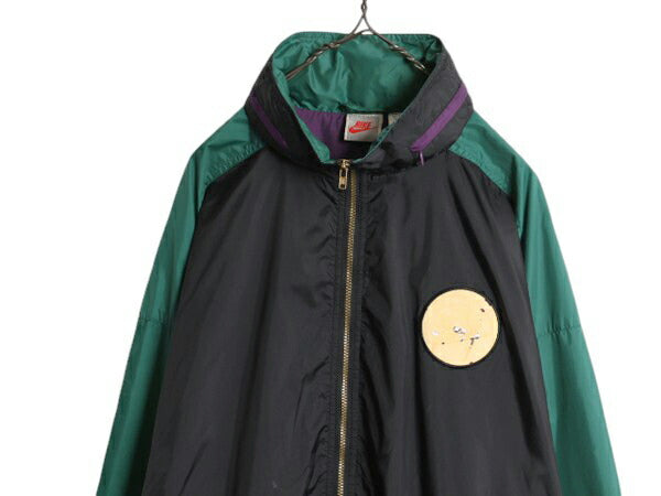 90s ナイキ RESPECT THE GAME フルジップ ナイロン ジャケット メンズ L / 90年代 初期 銀タグ オールド NIKE ウィンドブレーカー バスケ