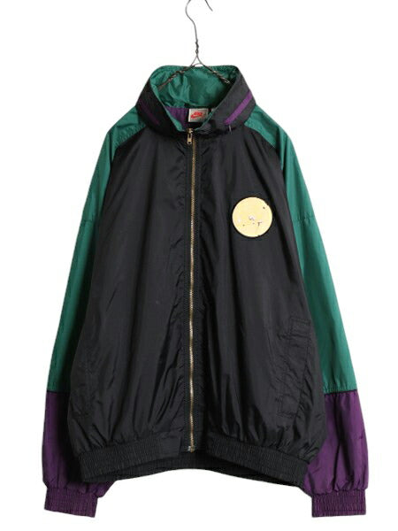 90s ナイキ RESPECT THE GAME フルジップ ナイロン ジャケット メンズ L / 90年代 初期 銀タグ オールド NIKE ウィンドブレーカー バスケ
