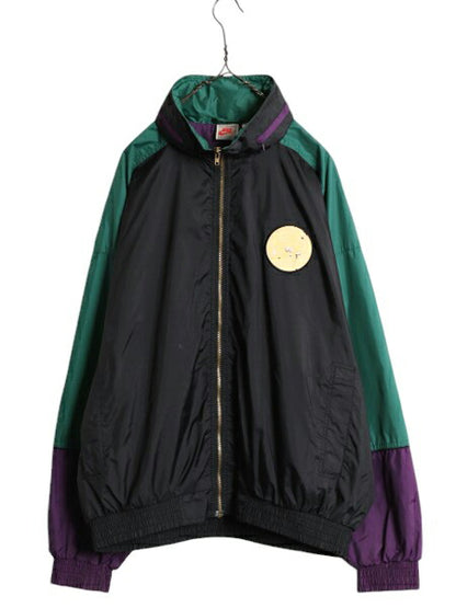 90s ナイキ RESPECT THE GAME フルジップ ナイロン ジャケット メンズ L / 90年代 初期 銀タグ オールド NIKE ウィンドブレーカー バスケ