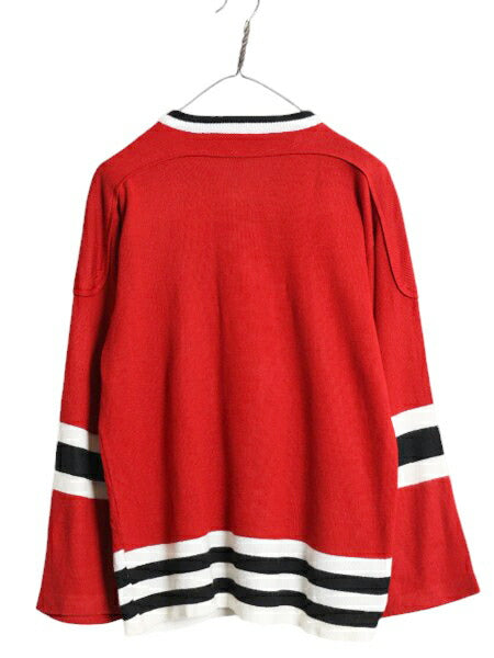 70s NHL オフィシャル シカゴ ブラックホークス ホッケー ジャージ メンズ S / ヴィンテージ ゲームシャツ ユニフォーム アイスホッケー 赤