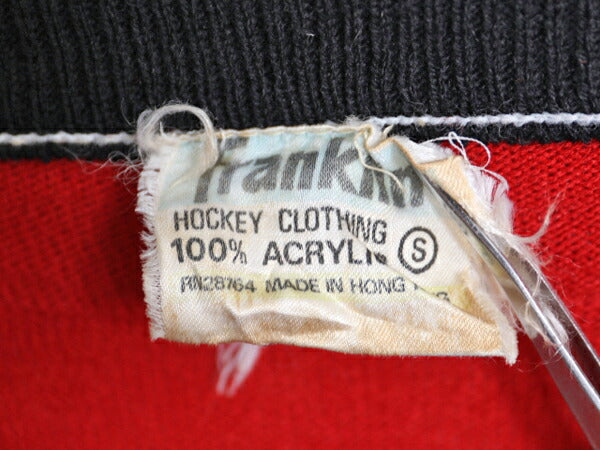 70s NHL オフィシャル シカゴ ブラックホークス ホッケー ジャージ メンズ S / ヴィンテージ ゲームシャツ ユニフォーム アイスホッケー 赤